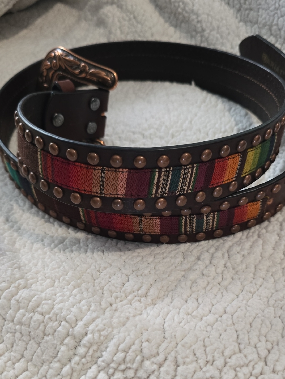 Like New Ariat Brown Leather Serape Belt